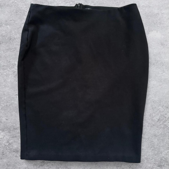 Quince Ultra-Stretch Ponte Pencil Skirt Black High Waist Midi Size L - Picture 3 of 7